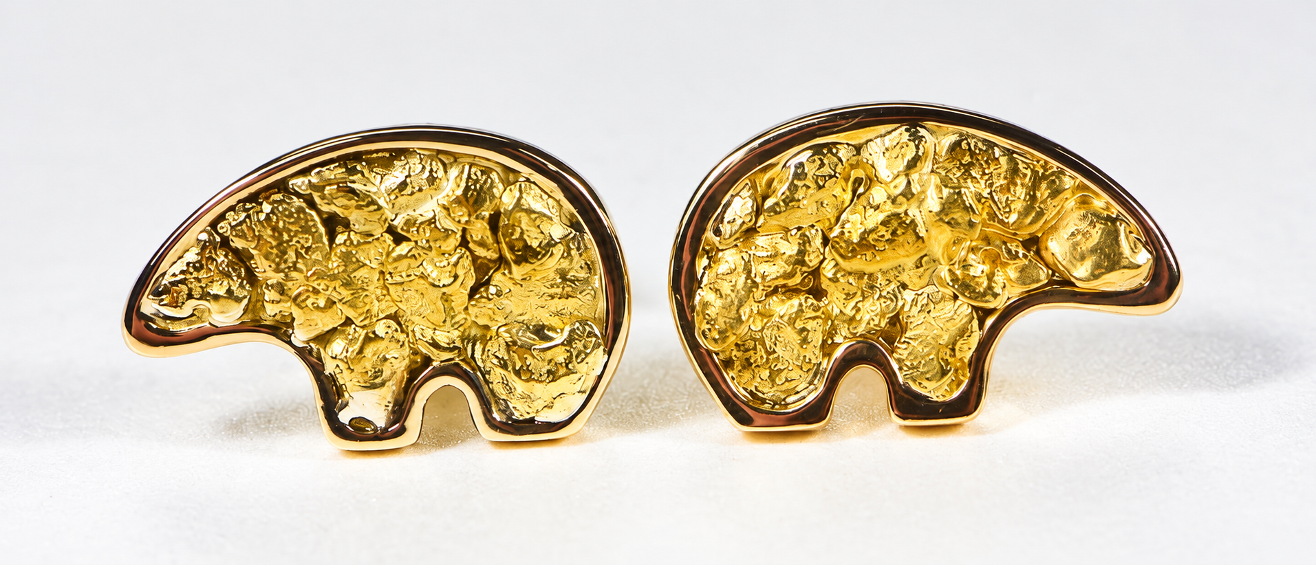 Bear Gold Nugget Earrings