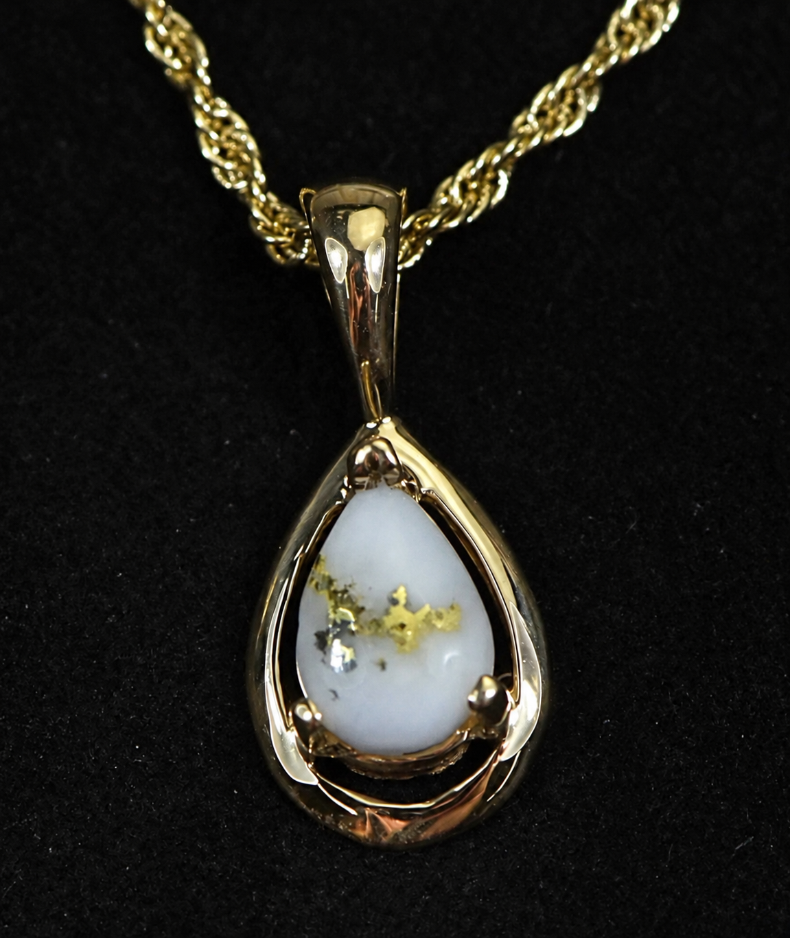 Teardrop Gold Quartz Pendant