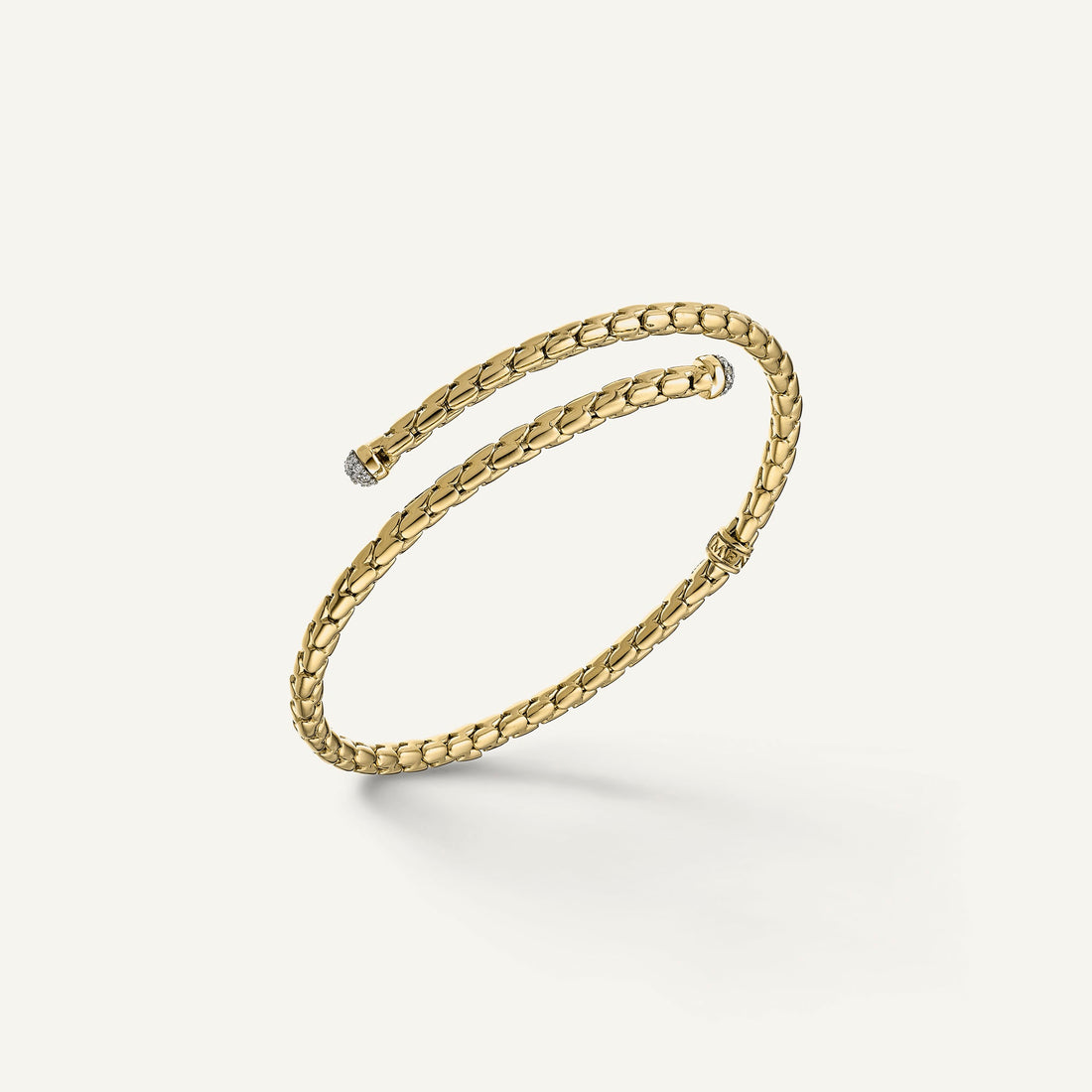 Chimento Gold flexible bracelet with diamonds — Yellow · White Diamond · One size