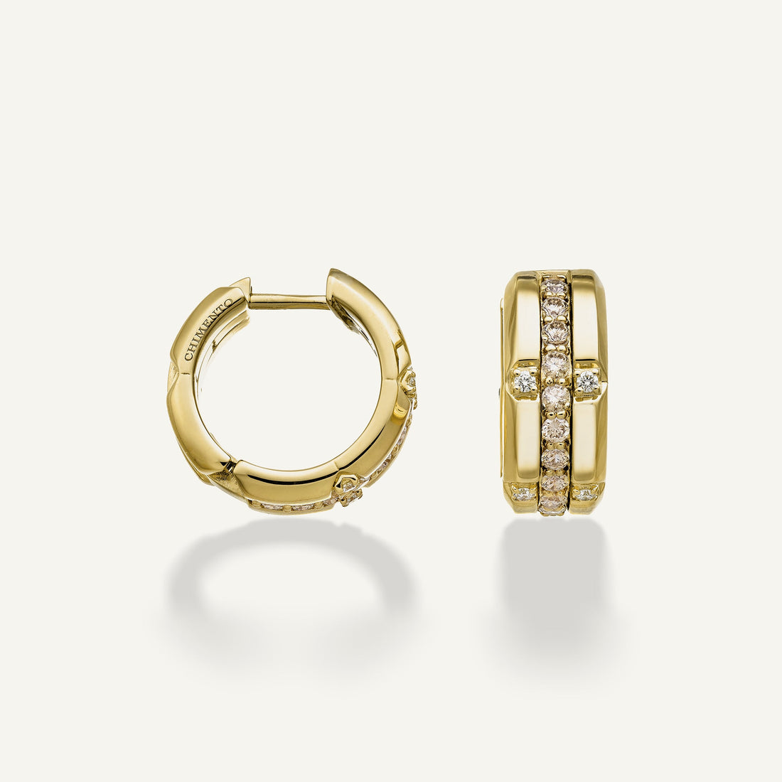 Chimento Gold earrings with diamonds and colored gemstones — catalog photograph 2