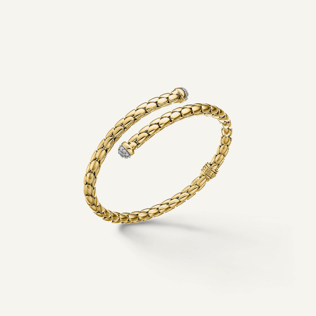 Chimento Gold flexible bracelet with diamonds — Yellow · White Diamond · One size