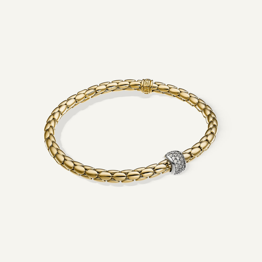 Chimento Gold flexible bracelet with diamonds — Yellow · White Diamond · One size