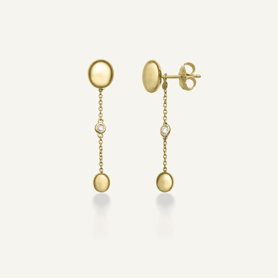Chimento Gold earrings with diamonds — Yellow · White Diamond · One size