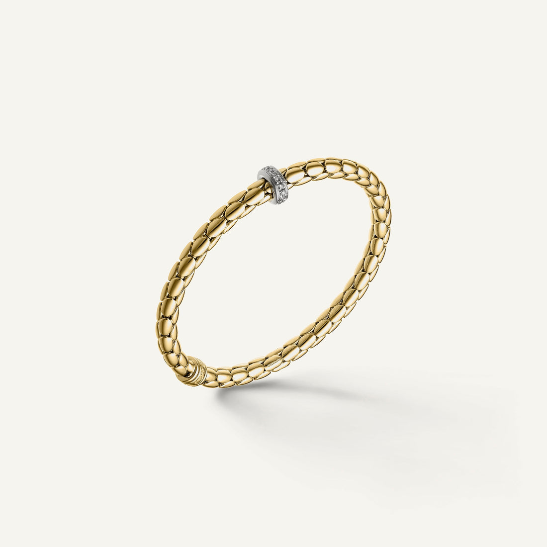Chimento Gold flexible bracelet with diamonds — Yellow · White Diamond · One size