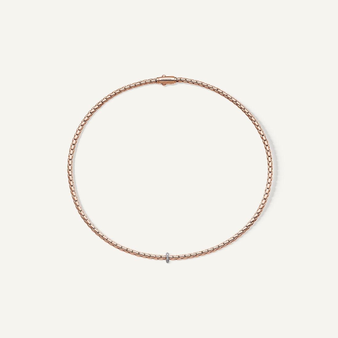 Chimento Gold flexible necklace with diamonds — catalog photograph 3