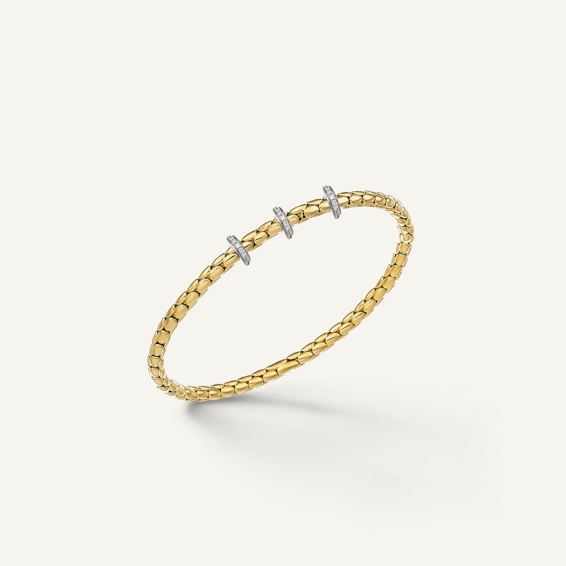 Chimento Gold flexible bracelet with diamonds — Yellow · White Diamond · One size