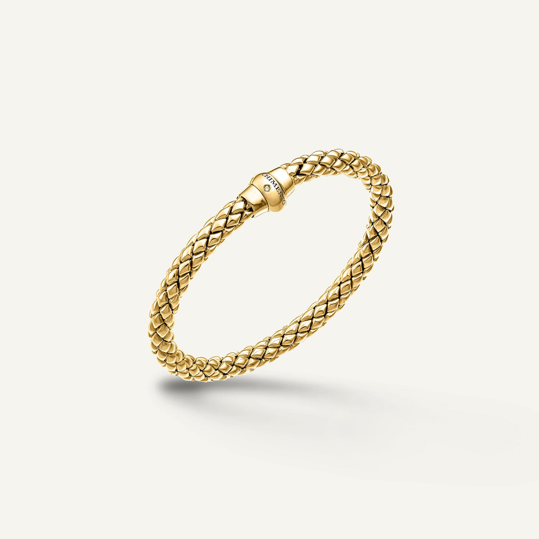 Chimento Gold flexible bracelet with diamonds — Yellow · White Diamond · One size