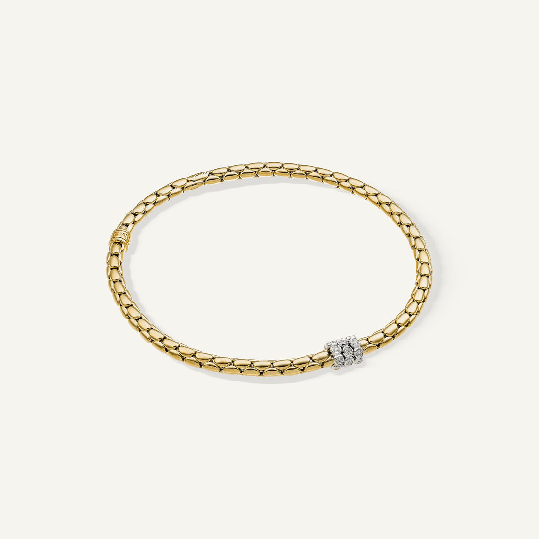 Chimento Gold flexible bracelet with diamonds — Yellow · White Diamond · One size