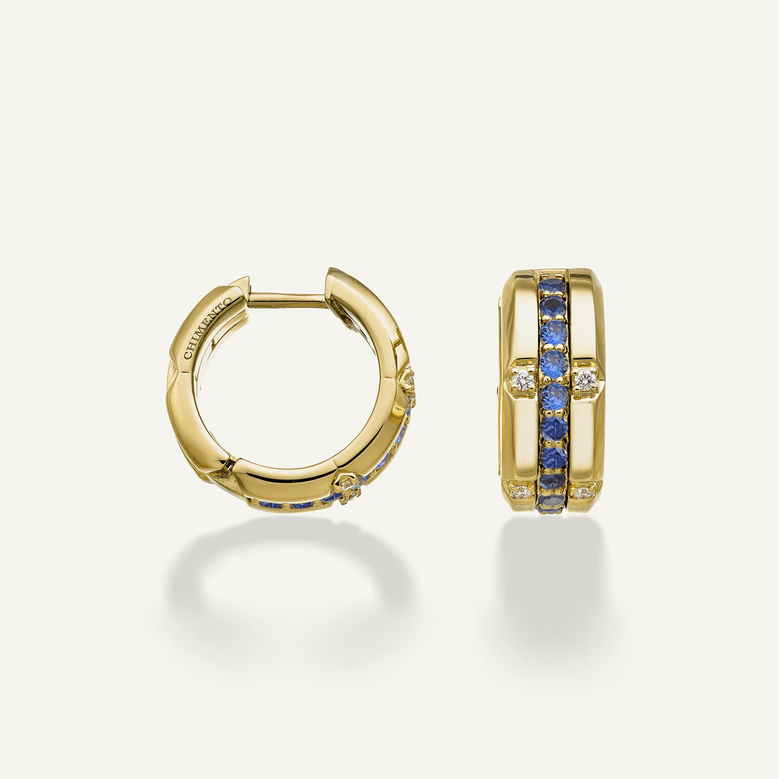 Chimento Gold earrings with diamonds and colored gemstones — catalog photograph 5