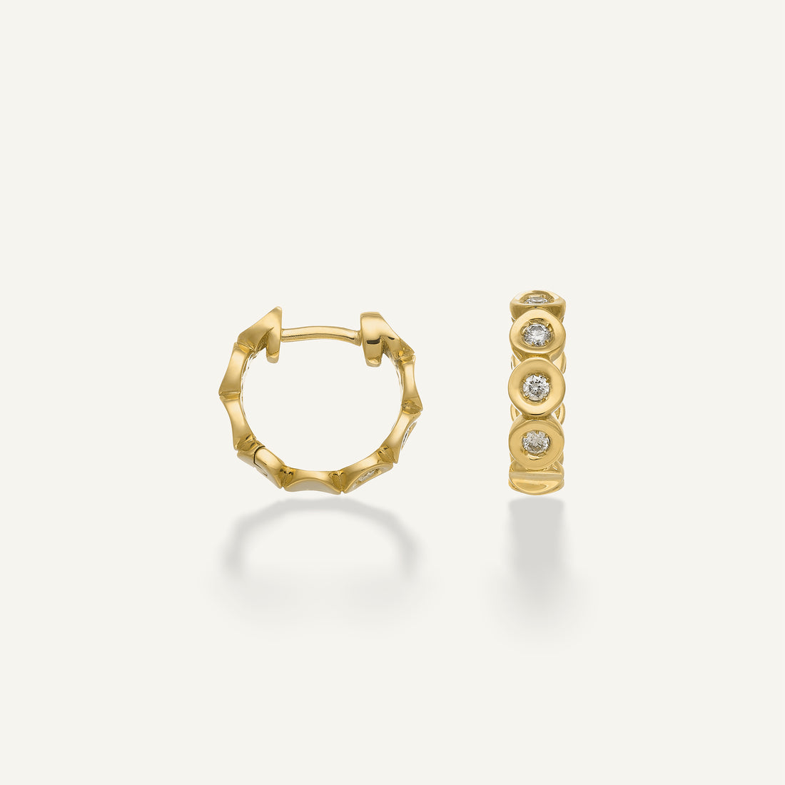Chimento Gold earrings with diamonds — Yellow · White Diamond · One size