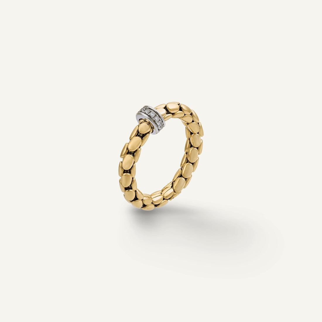 Chimento Gold flexible ring with diamonds — Yellow · White Diamond · One size
