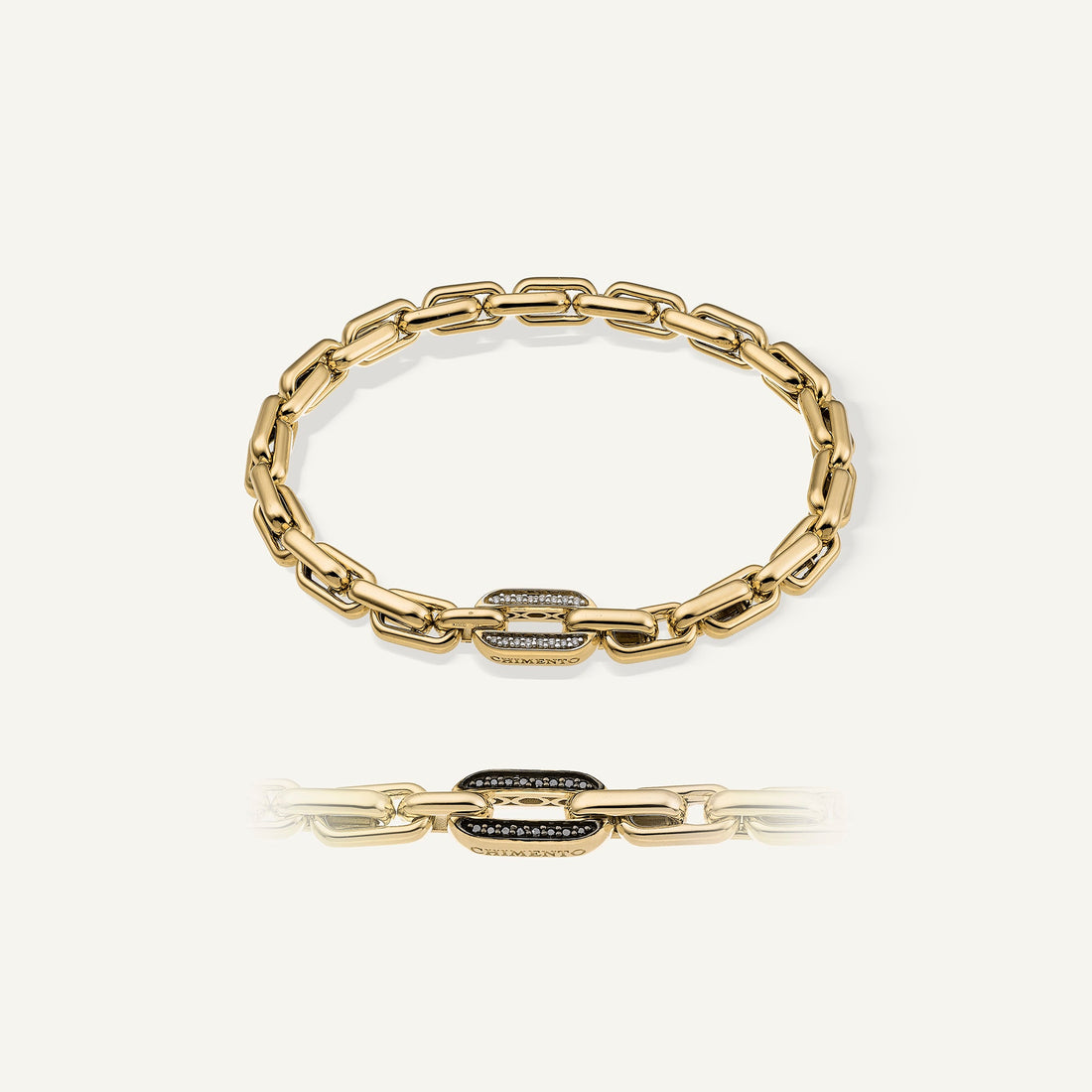 Chimento Gold bracelet with diamonds — Yellow · Black and White Diamond · One size