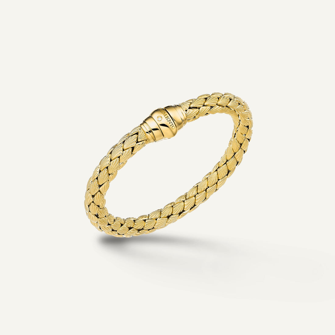 Chimento Gold flexible bracelet with diamonds — Yellow · White Diamond · One size