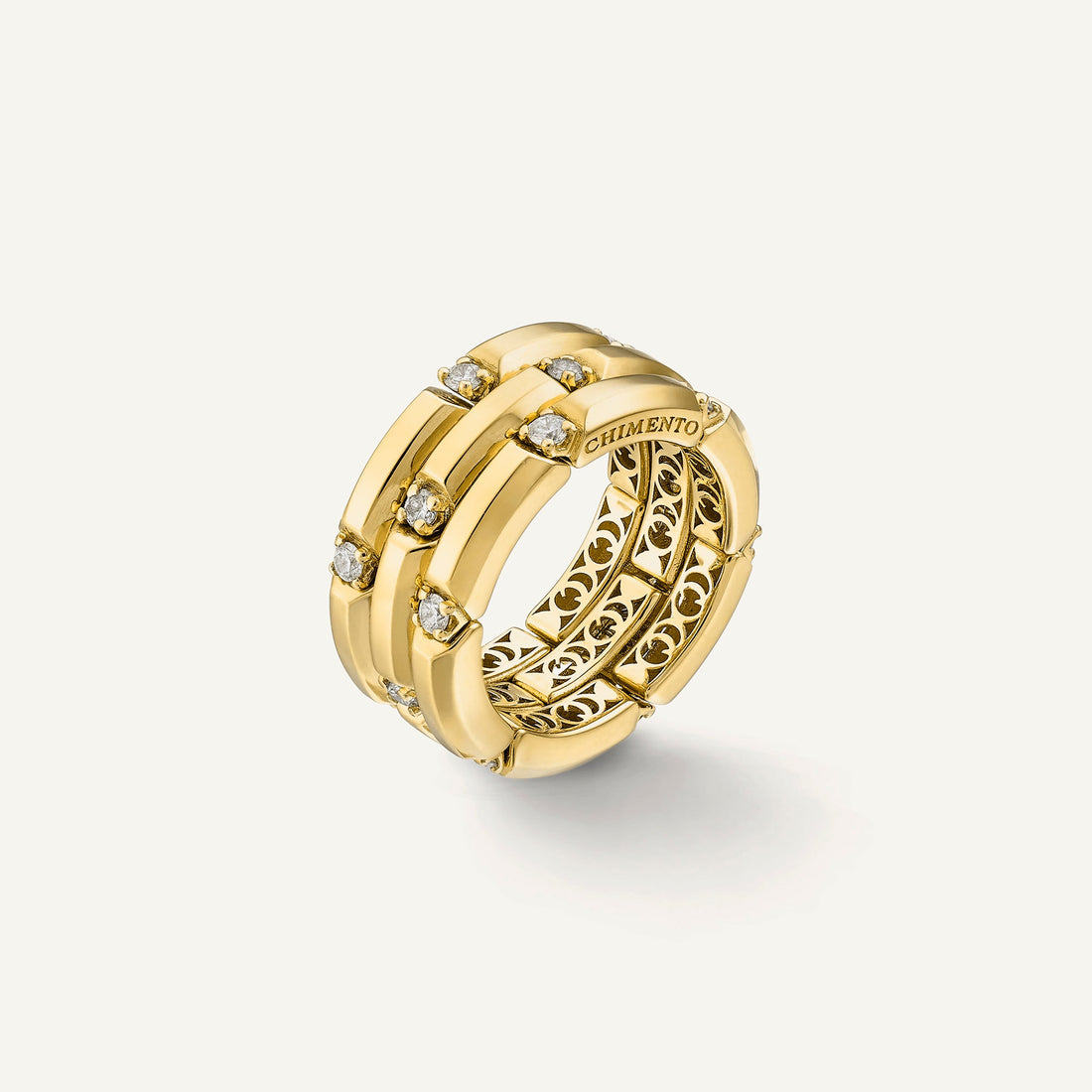 Chimento Gold ring with diamonds — Yellow · White Diamond · One size
