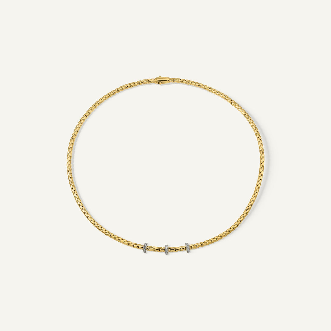 Chimento Gold flexible necklace with diamonds — Yellow · White Diamond · One size