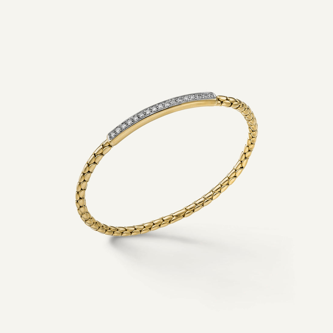 Chimento Gold flexible bracelet with diamonds — Yellow · White Diamond · One size