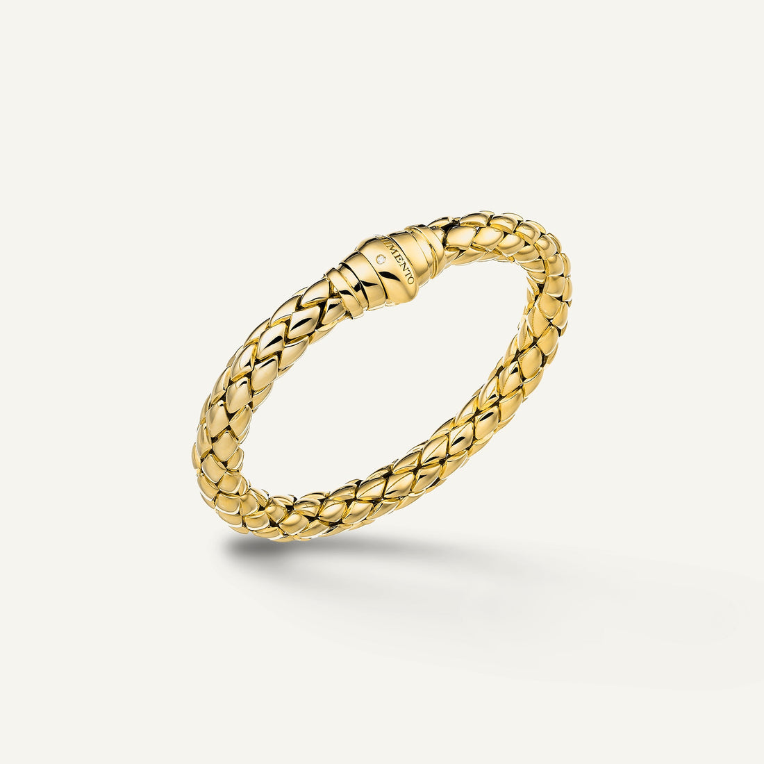 Chimento Gold flexible bracelet with diamonds — Yellow · White Diamond · One size
