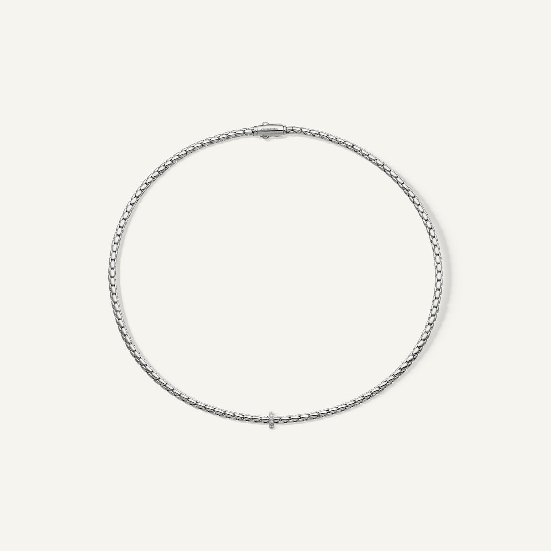 Chimento Gold flexible necklace with diamonds — catalog photograph 2