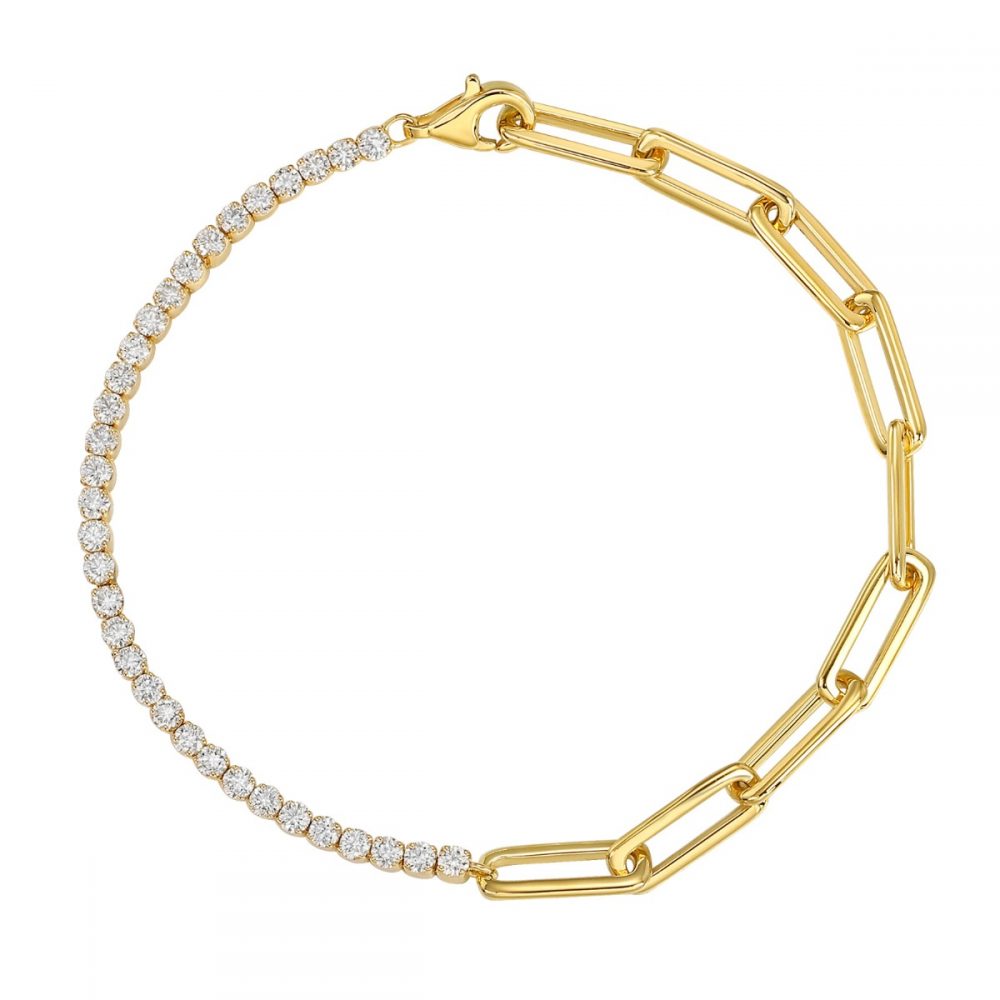BL36682WHT – 18K Yellow Gold Diamond Bracelet, 1.35 TCW