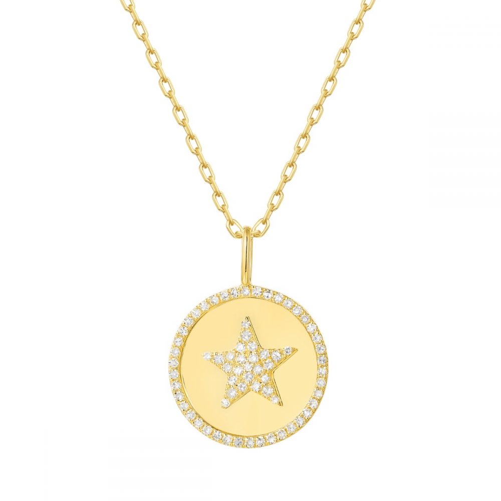 P37175WHT – 18K Yellow Gold Diamond Pendant, 0.18 TCW