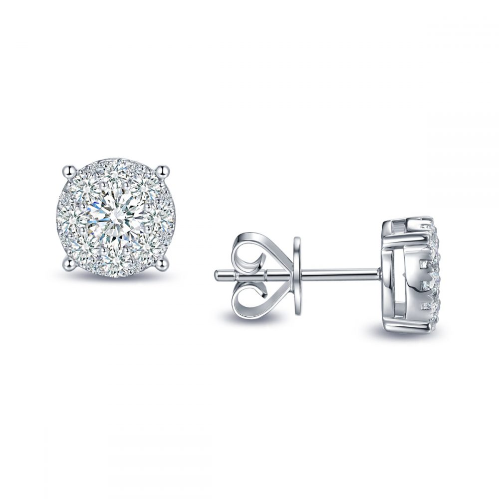 E35485WHT – 18K White Gold Diamond Earring, 0.82 TCW