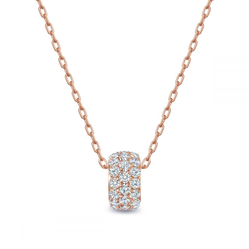 P35358WHT – 18K Rose Gold Diamond Pendant, 0.3 TCW