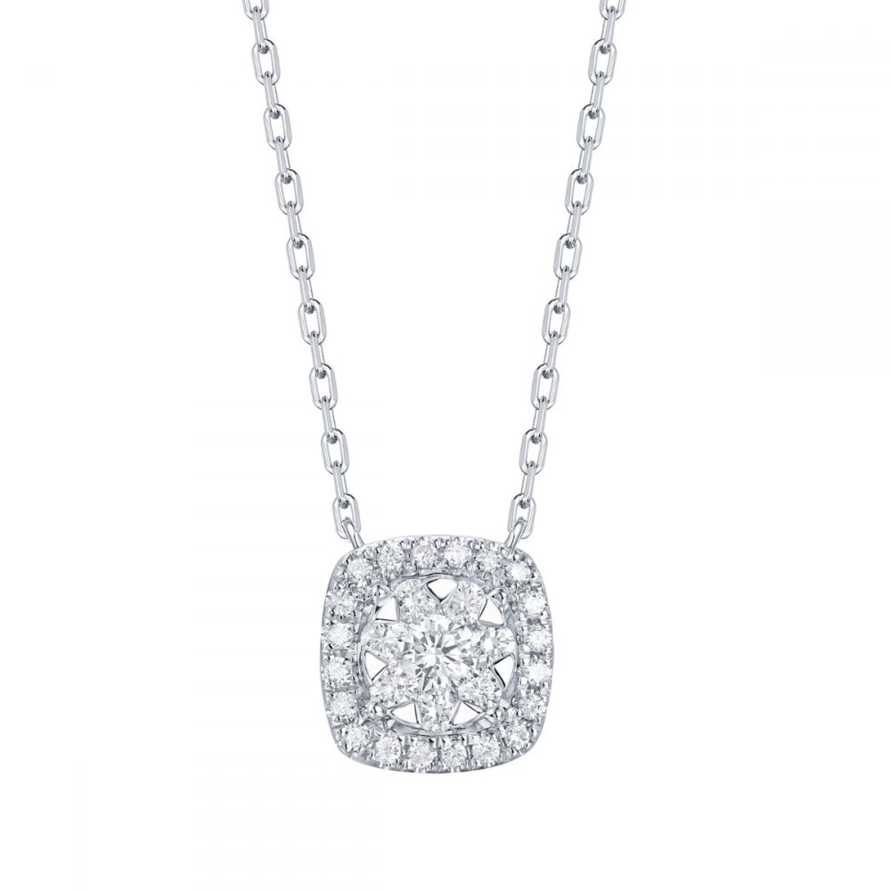 NL36373WHT – 18K White Gold Diamond Necklace, 0.45 TCW
