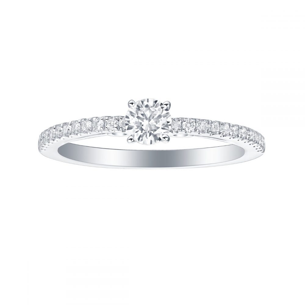R35879WHT – 18K White Gold Diamond Ring, 0.71 TCW