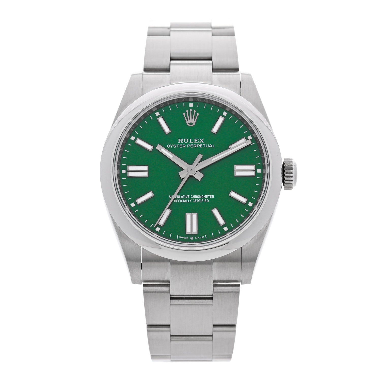 Rolex Stainless Steel 41mm Oyster Perpetual Watch Green 134300 — representative example