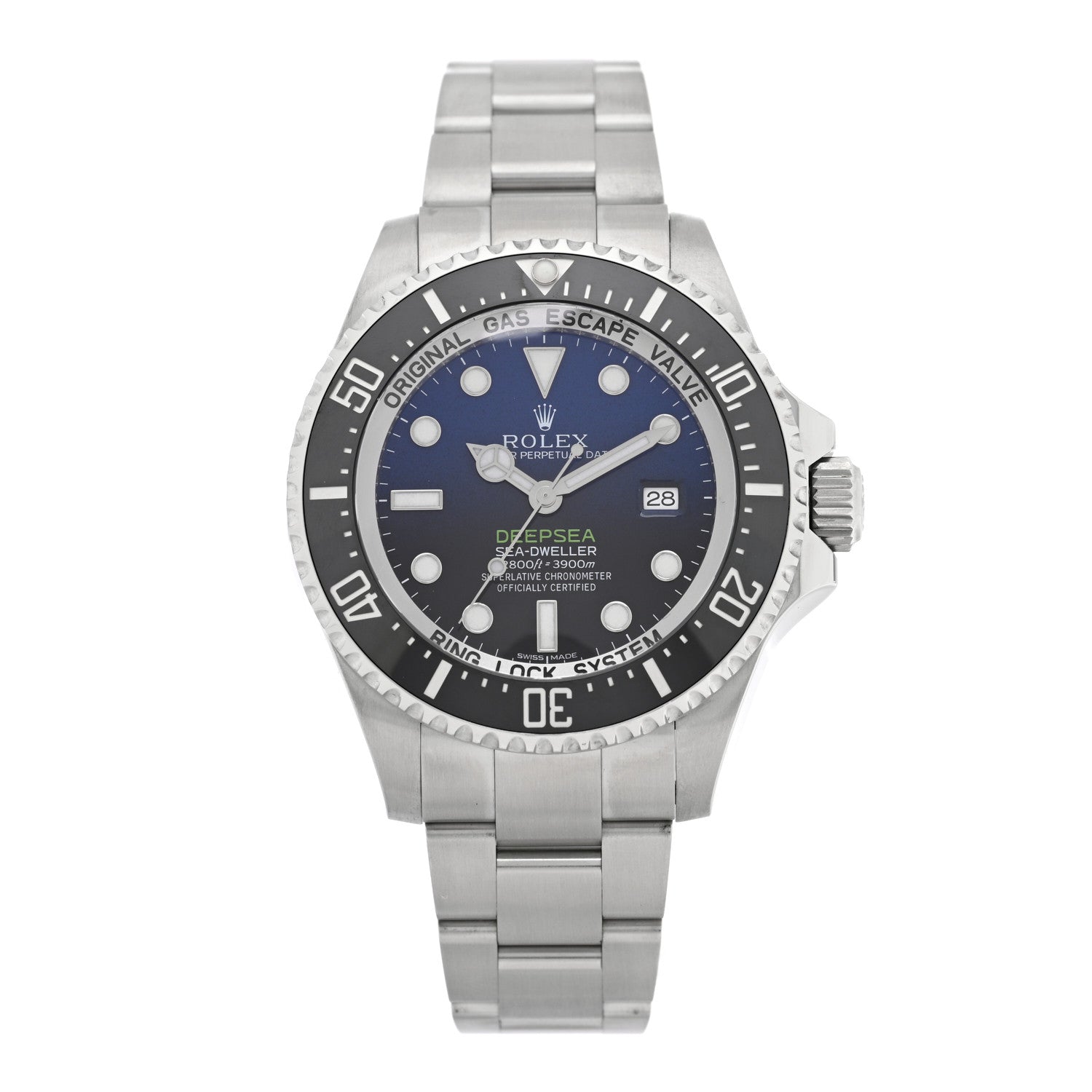 Rolex Stainless Steel 44mm Oyster Perpetual Date Sea-Dweller Deepsea James Cameron Watch Blue 116660 — representative example