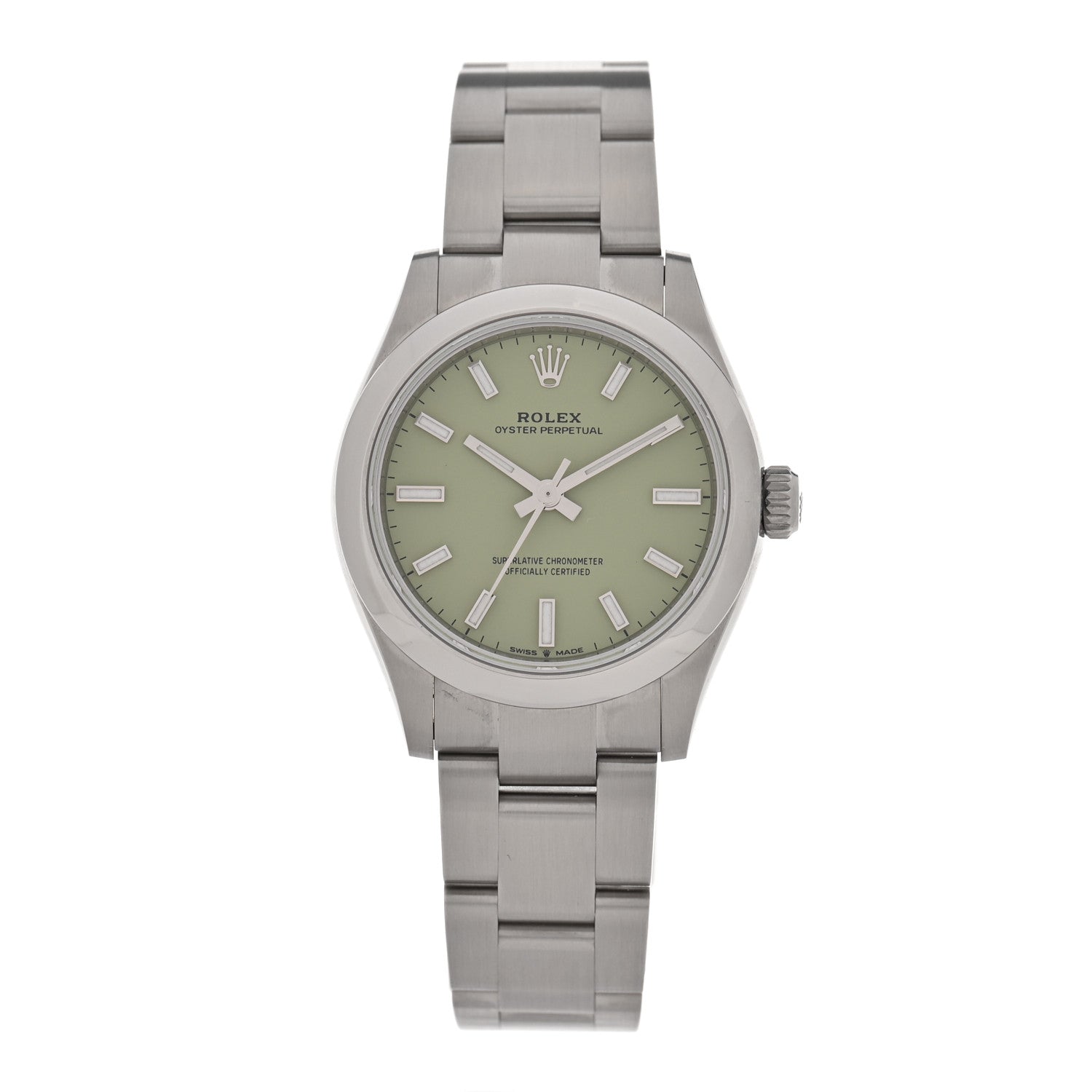 Rolex Stainless Steel 31mm Oyster Perpetual Watch Pistachio 277200 — representative example