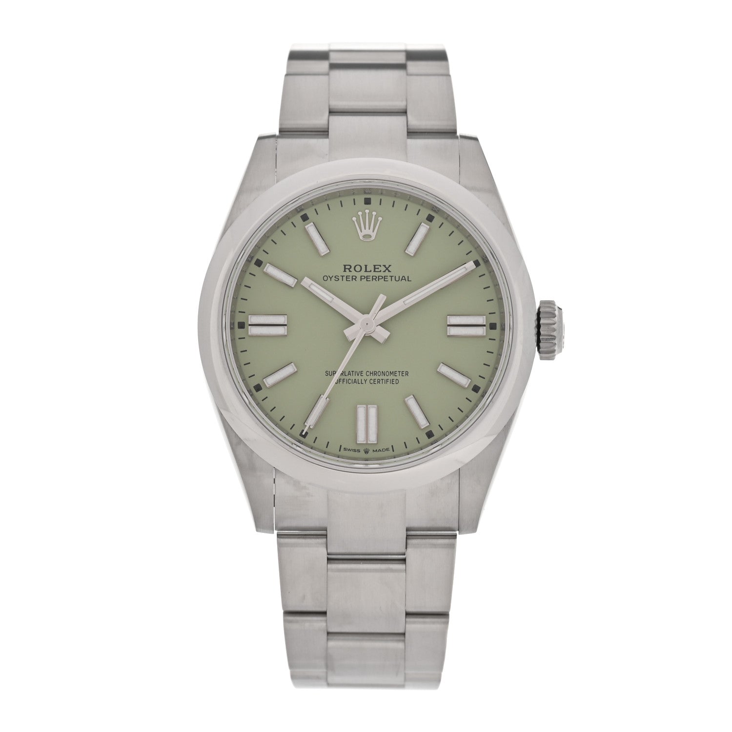 Rolex Stainless Steel 41mm Oyster Perpetual Watch Pistachio 134300 — representative example