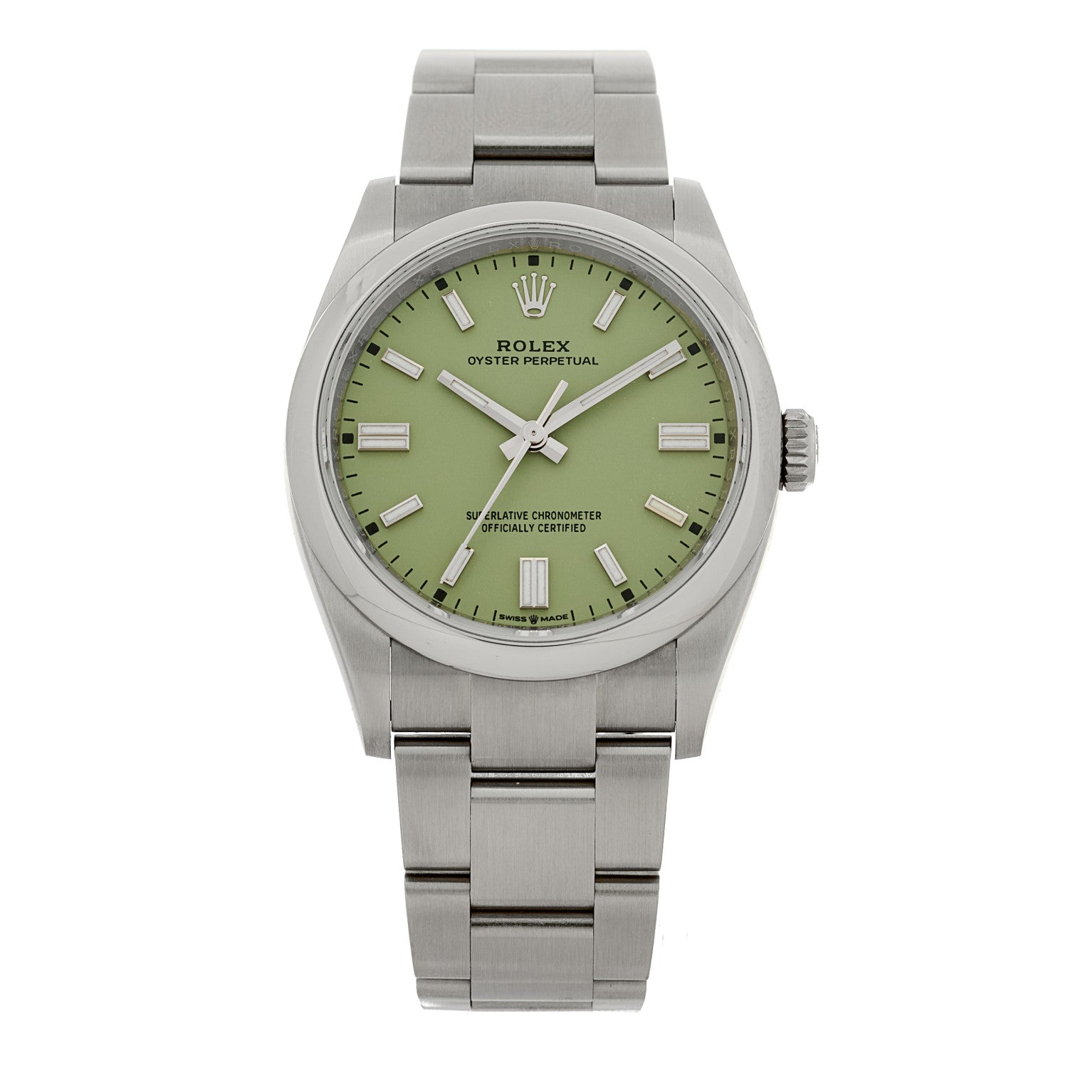 Rolex Stainless Steel 36mm Oyster Perpetual Watch Pistachio 126000 — representative example