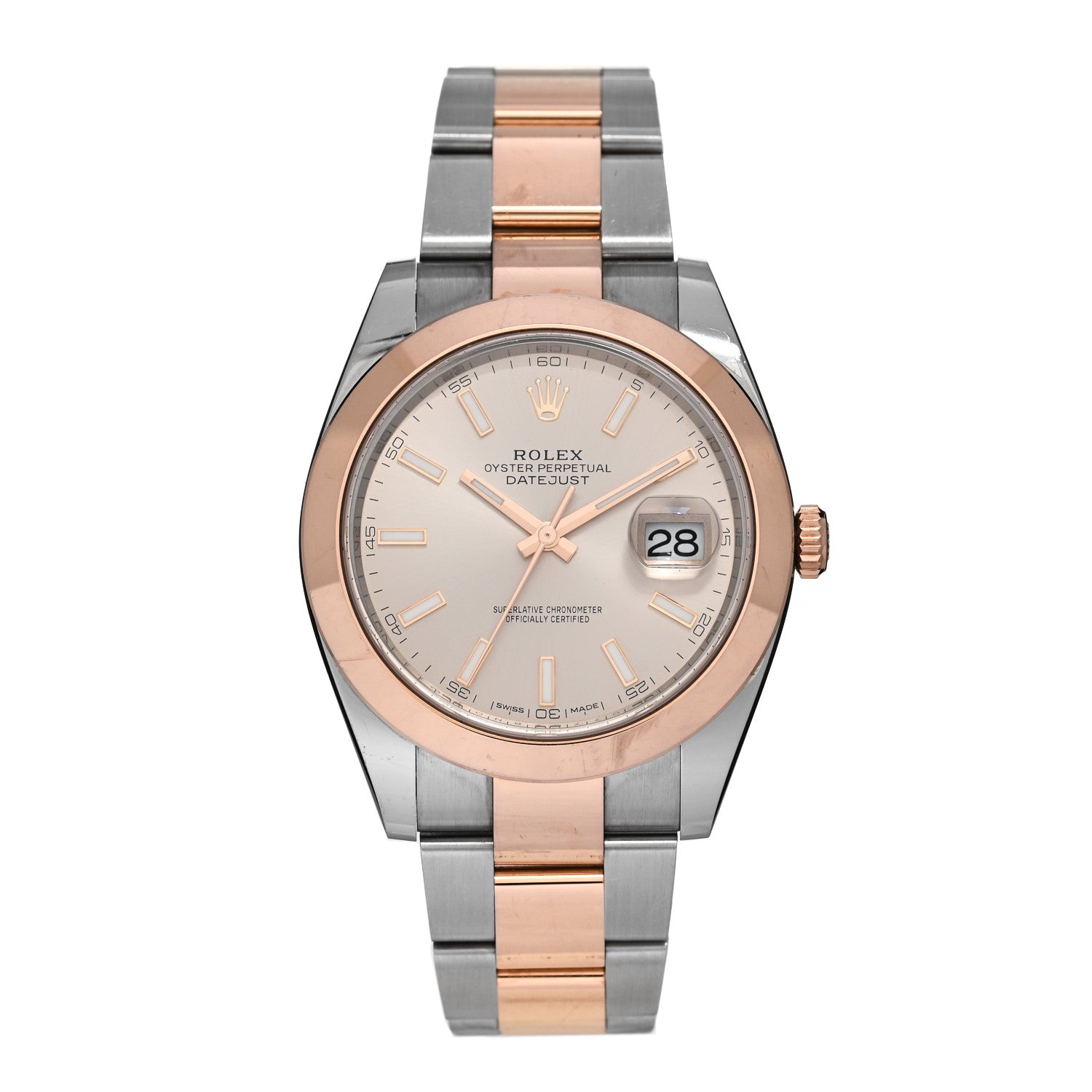 Rolex Stainless Steel 18K Everose Gold 41mm Oyster Perpetual Datejust Watch Sundust 126301 — representative example